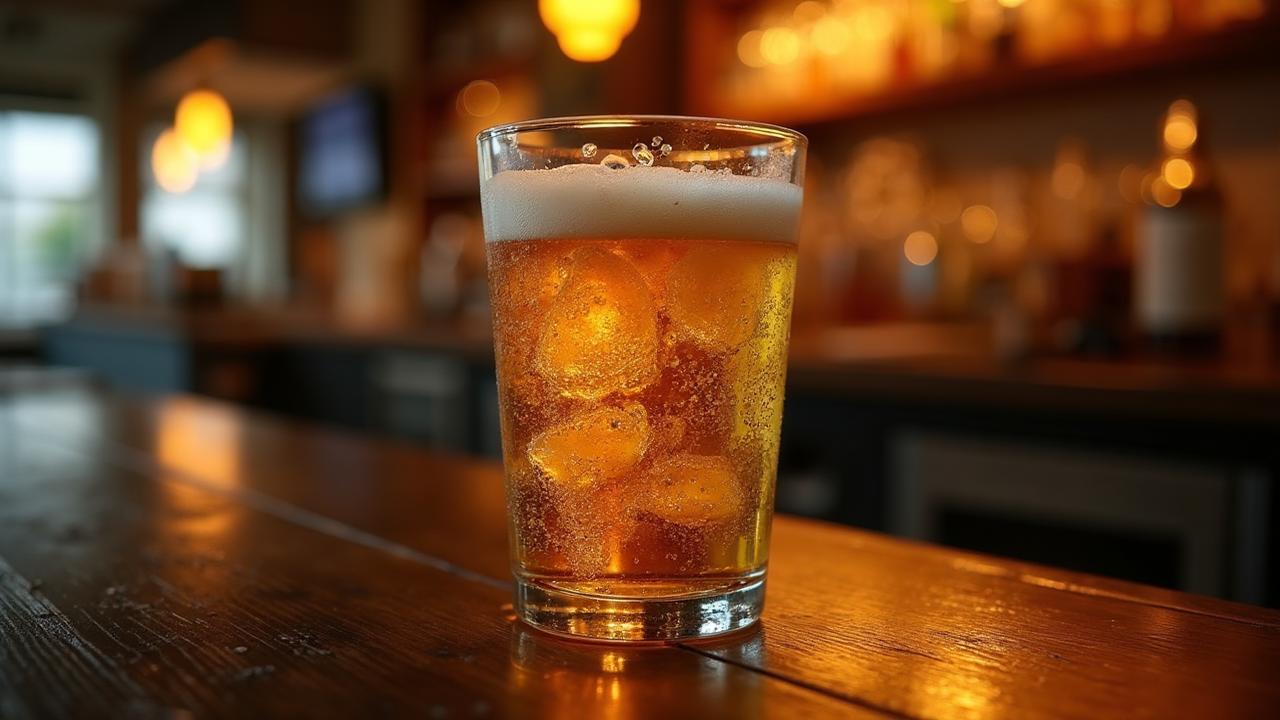 A cold pour on the bar top at Alcove Social